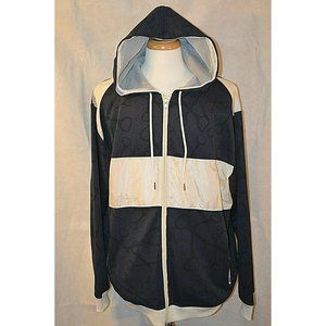 New Sean John Hooded Blue White Mesh Zipper Jacket  sz XXL Spring Fall Winter